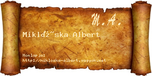 Miklóska Albert névjegykártya